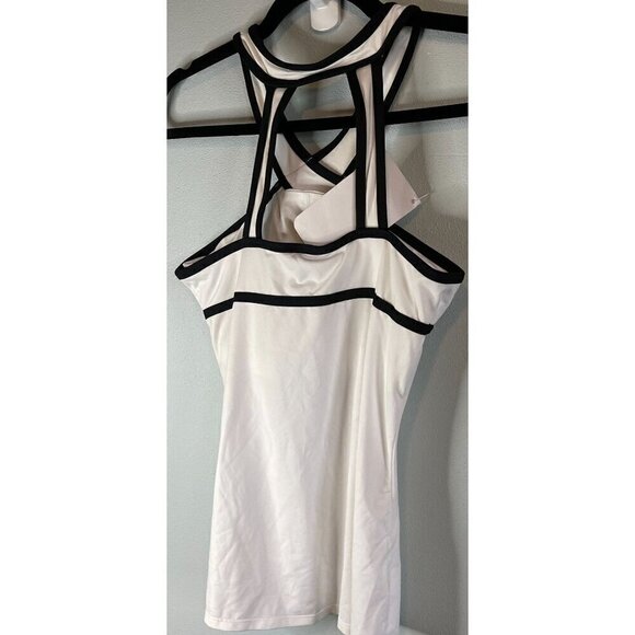 NWOT Fabletics Chicago White/Black High Neck Active Wear Tank XS - Picture 6 of 8